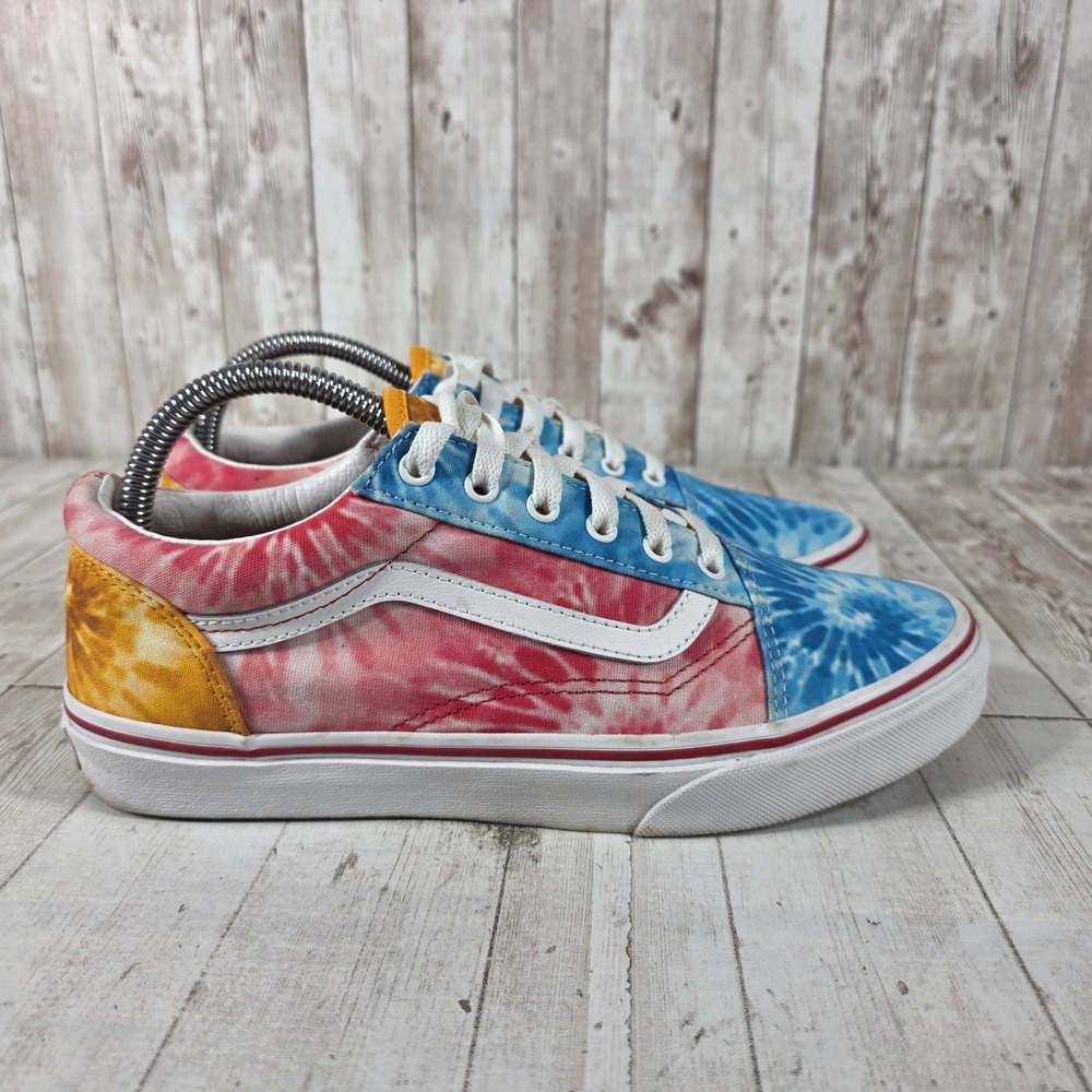 Vans Old Skool Tie Dye Multi Color Skate Sneakers US Juniors 7 Womens 8.5